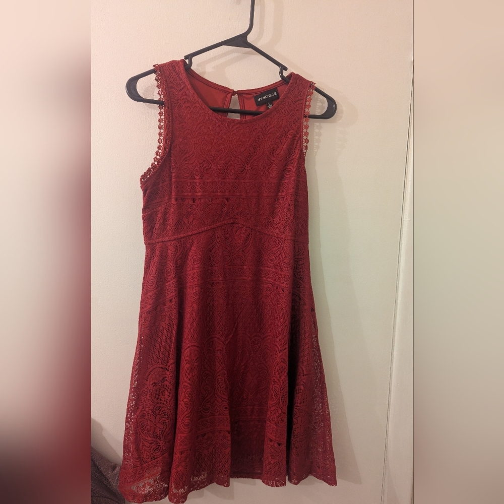 My Michelle Red Lace Mini Dress
